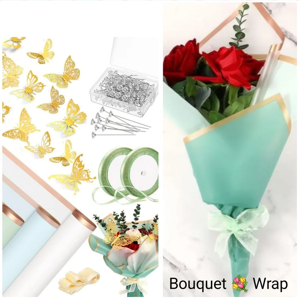 Free W/ Purchase Advise Seller DIY Make A Bouquet Wrap Flowers  Butterflies DIY